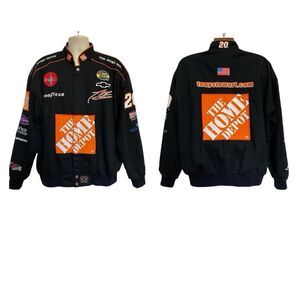 Vintage Chase Authentics Tony Stewart No. 20 Home Depot NASCAR Bomber Jacket XL